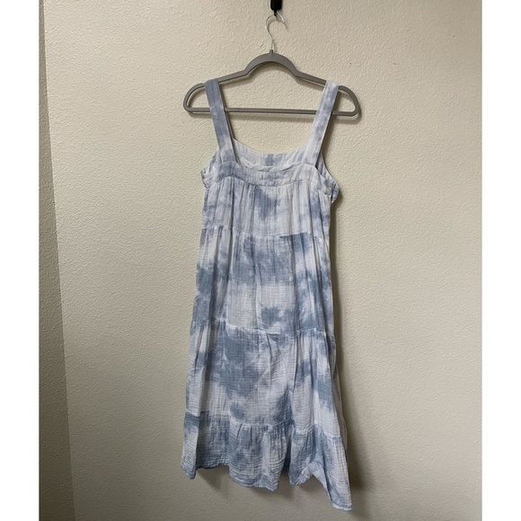 RAILS | Blue Coastal Vacation Amaya Midi Tier Dress in Cascade Tie Dye | Size XS - Picture 6 of 13